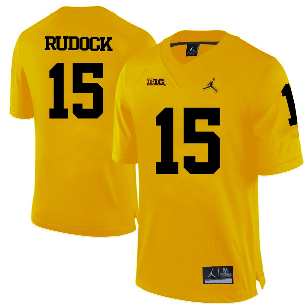 Michigan Wolverines Men's NCAA Jake Rudock #15 Yellow College Football Jersey KYT3349YA